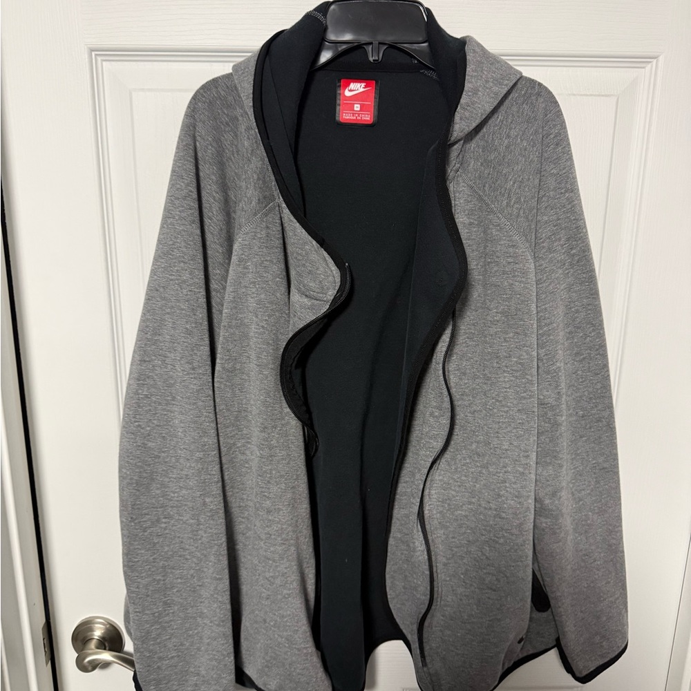 Nike Heather Gray and Black Nike Tech 2X  Hoodie
